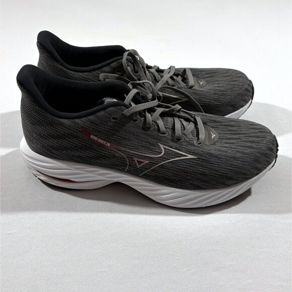 Mizuno Running Shoes WAVE RIDER 28 J1GC240305 Gray Red Gym Athletic Sz 11.5